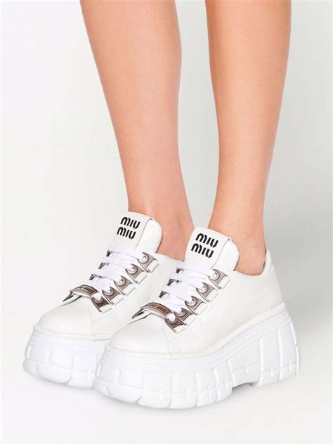 miu miu sneaker schwarz|farfetch miu michu sneakers.